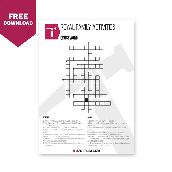 Royal Family Activities | EFL Worksheets - TEFL-Toolkit.com